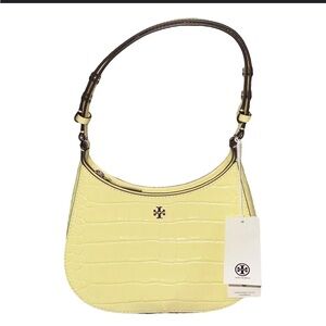 Tory Burch Emerson embossed shoulder bag pastel yellow